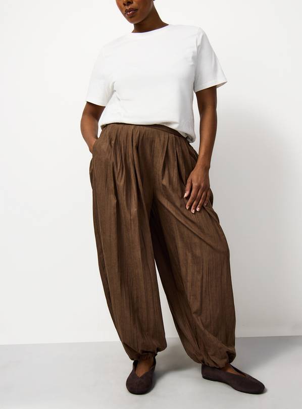 Chocolate Sandwash Balloon Leg Trousers 8
