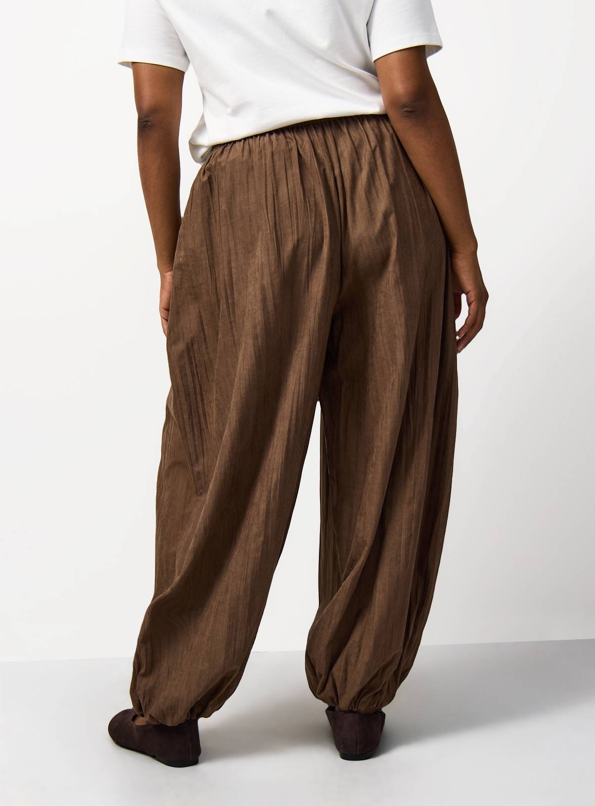 Chocolate Sandwash Balloon Leg Trousers 22 - Image 4