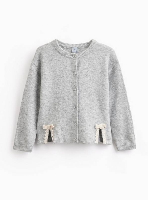 Grey Bow Detailing Long Sleeve Cardigan 4-5 years