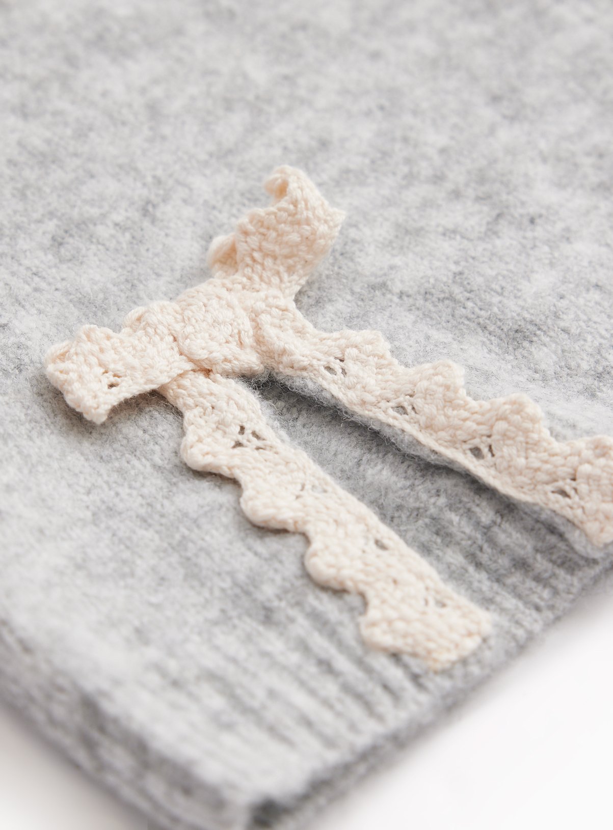 Grey Bow Detailing Long Sleeve Cardigan 5-6 years - Image 2 thumbnail