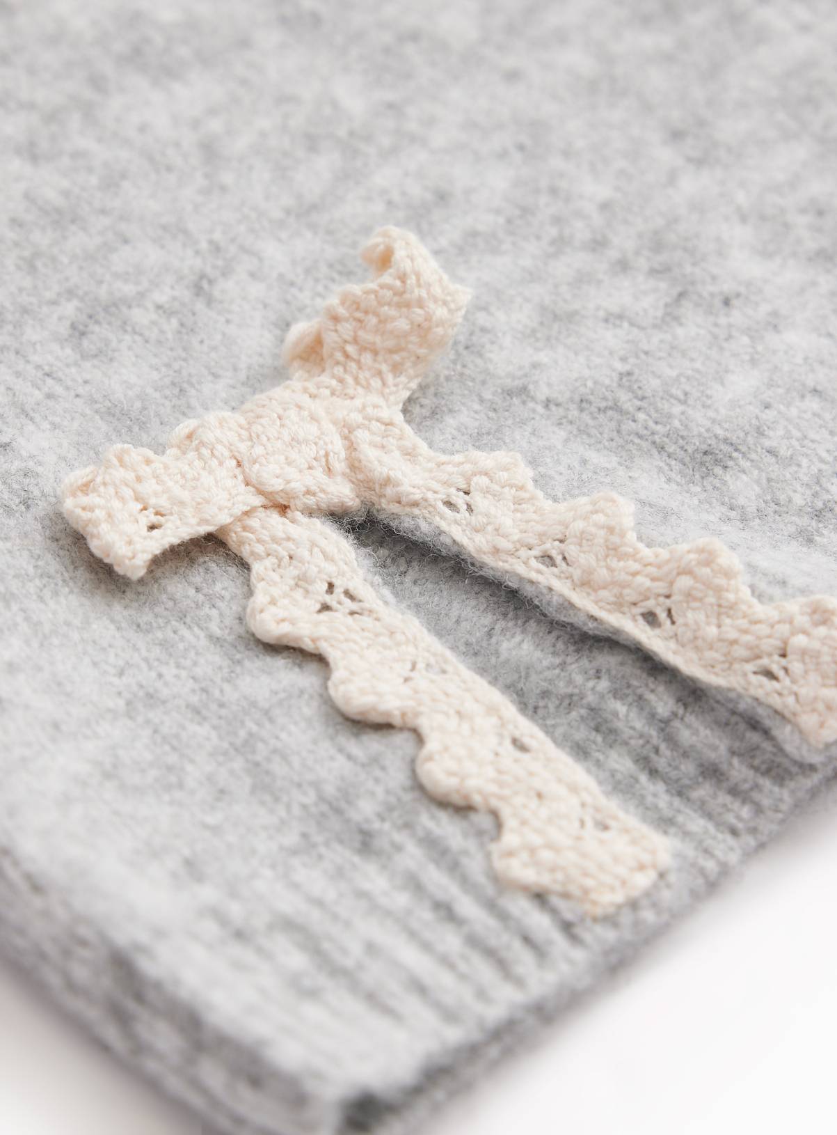 Grey Bow Detailing Long Sleeve Cardigan 5-6 years - Image 2