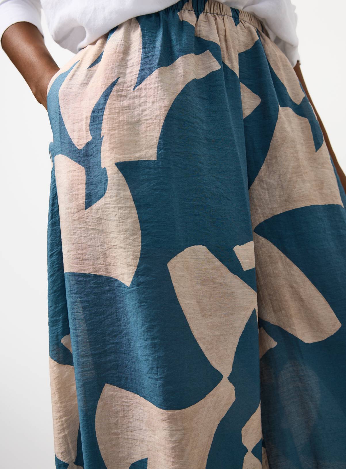 Teal Nomad Print Balloon Leg Trousers 20 - Image 3