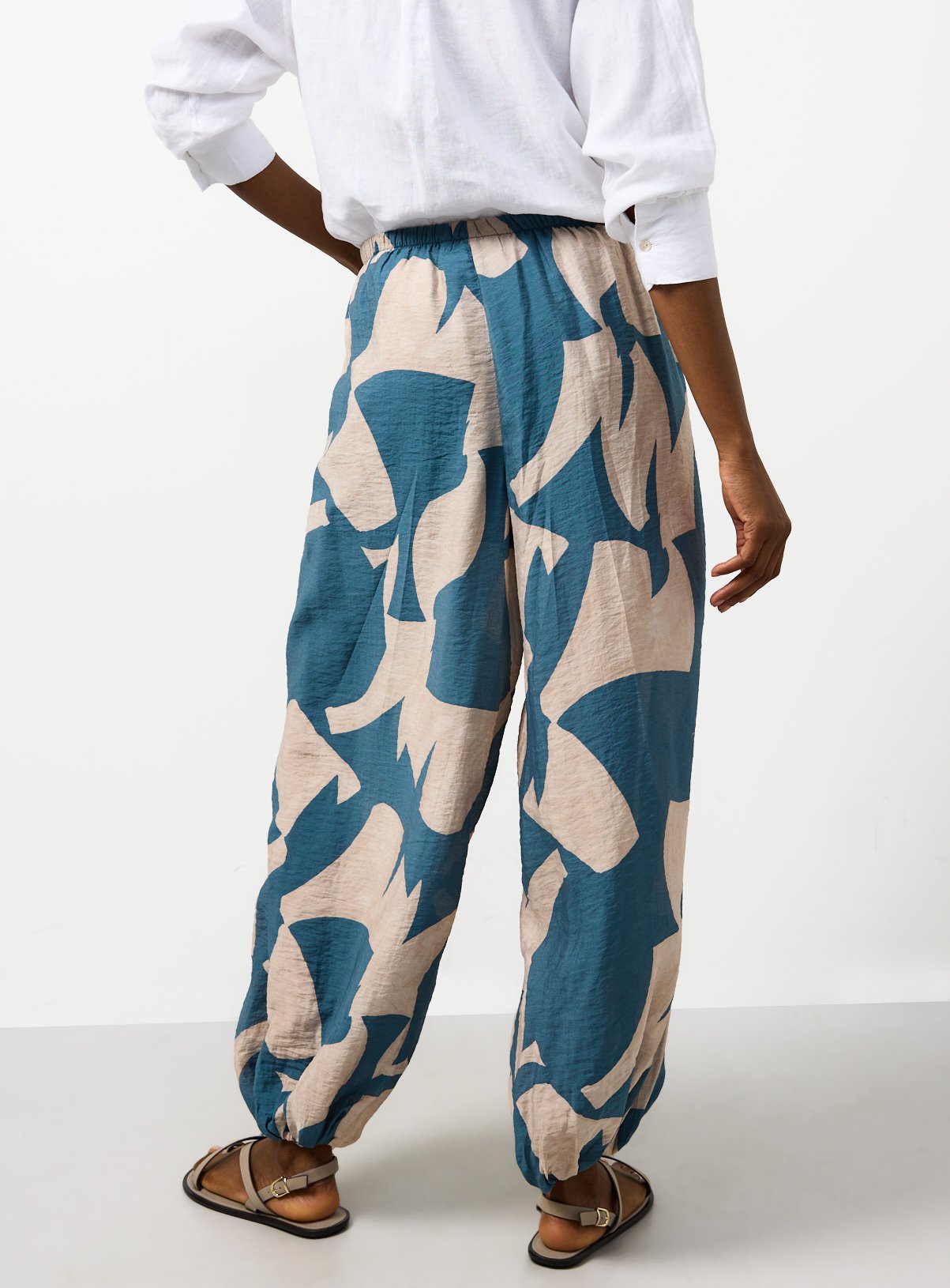 Teal Nomad Print Balloon Leg Trousers 20 - Image 4 thumbnail