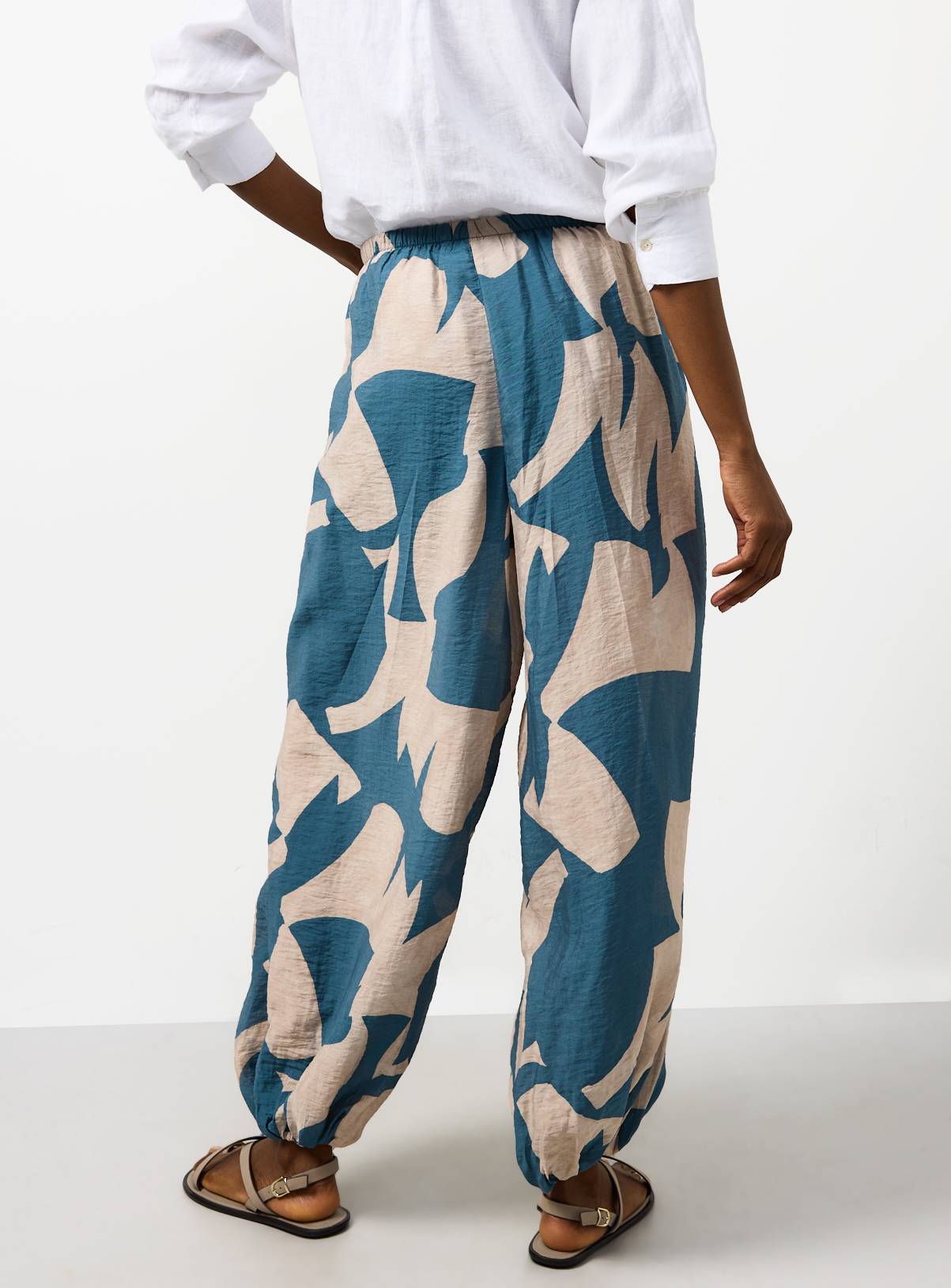 Teal Nomad Print Balloon Leg Trousers 20 - Image 4