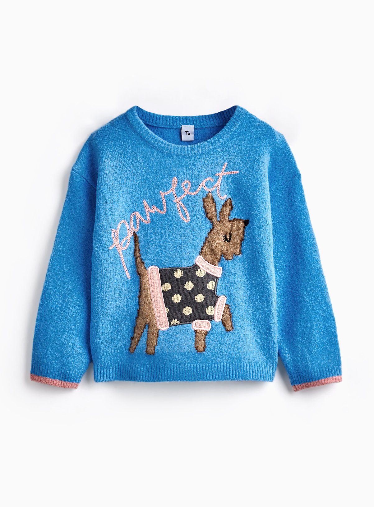 Blue Dog Appliqué Knitted Jumper 6-7 years - Image 2 thumbnail