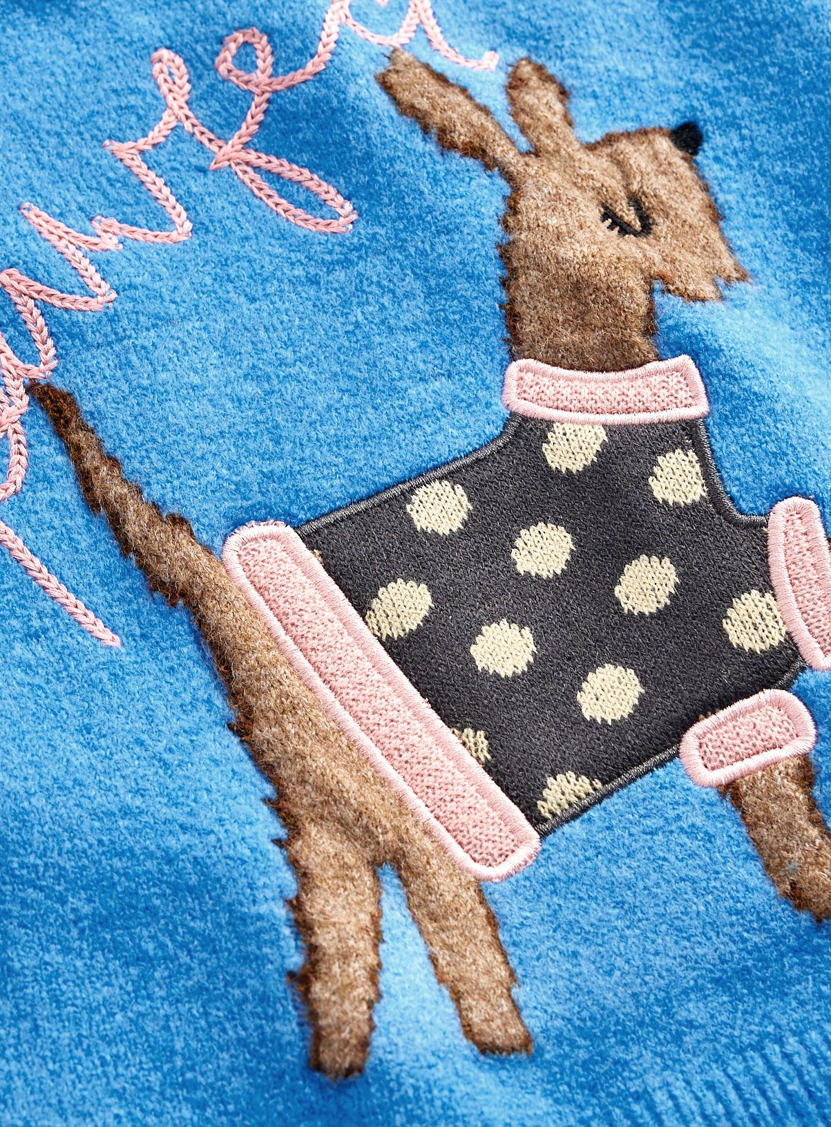 Blue Dog Appliqué Knitted Jumper 6-7 years - Image 3 thumbnail