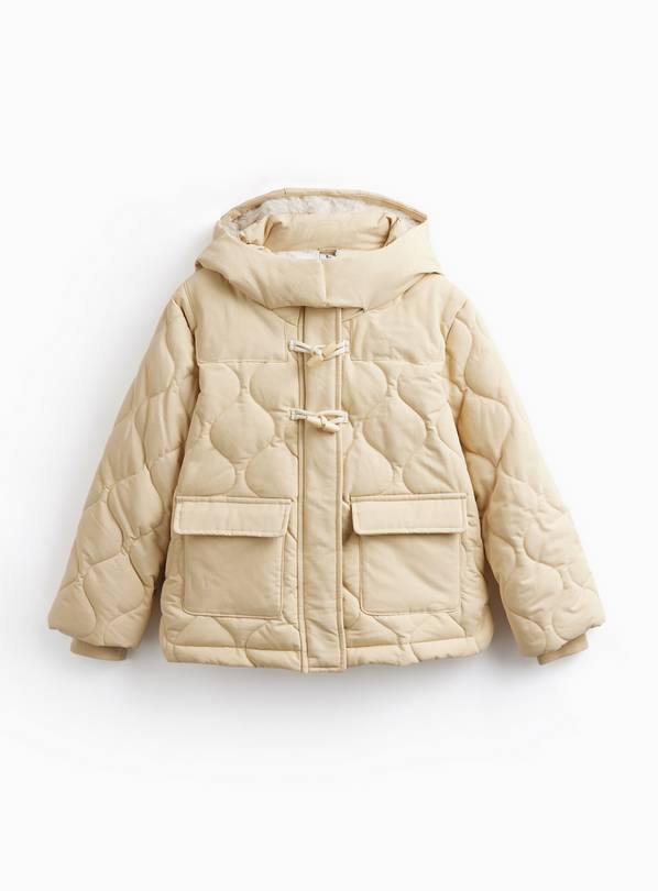 Butter Cream Faux Fur-Lined Puffer Coat 5-6 years