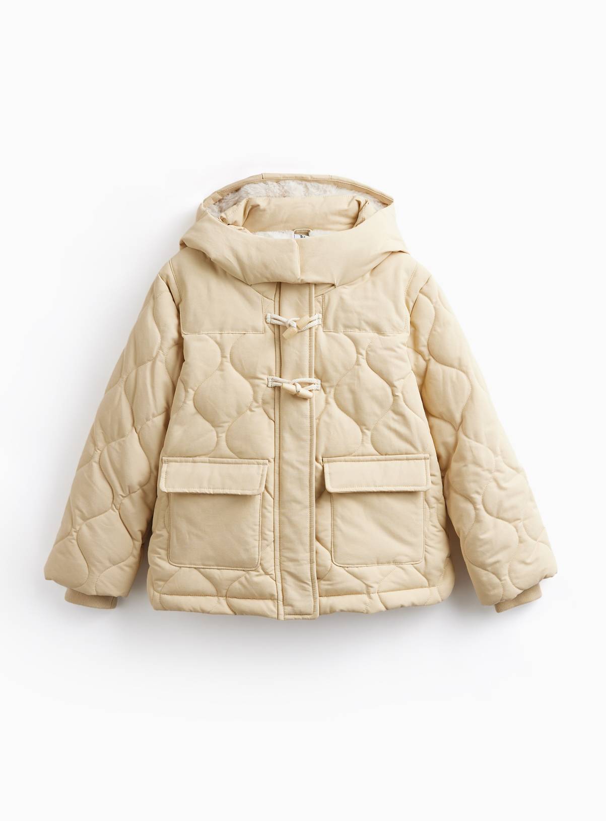 Butter Cream Faux Fur-Lined Puffer Coat 7-8 years - Image 1