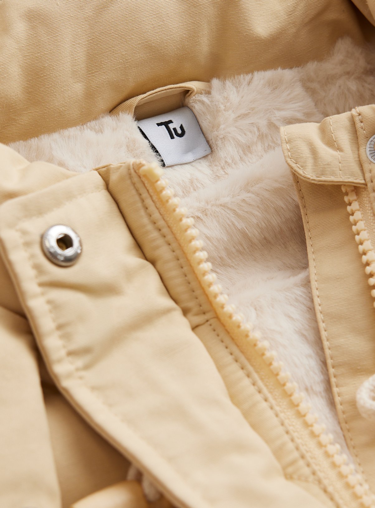 Butter Cream Faux Fur-Lined Puffer Coat 7-8 years - Image 3 thumbnail