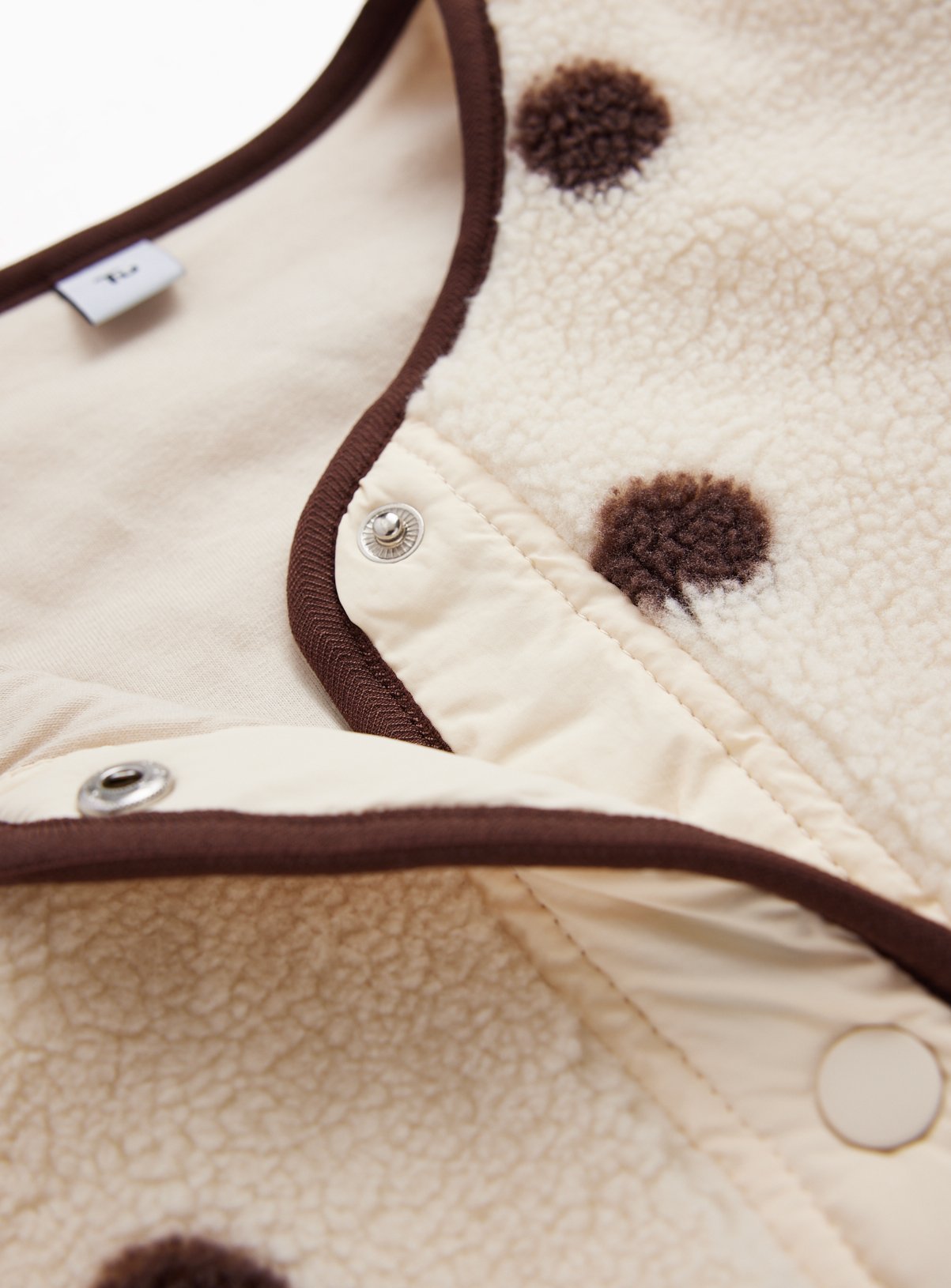 Mono Spot Print Borg Jacket 7-8 years - Image 2 thumbnail