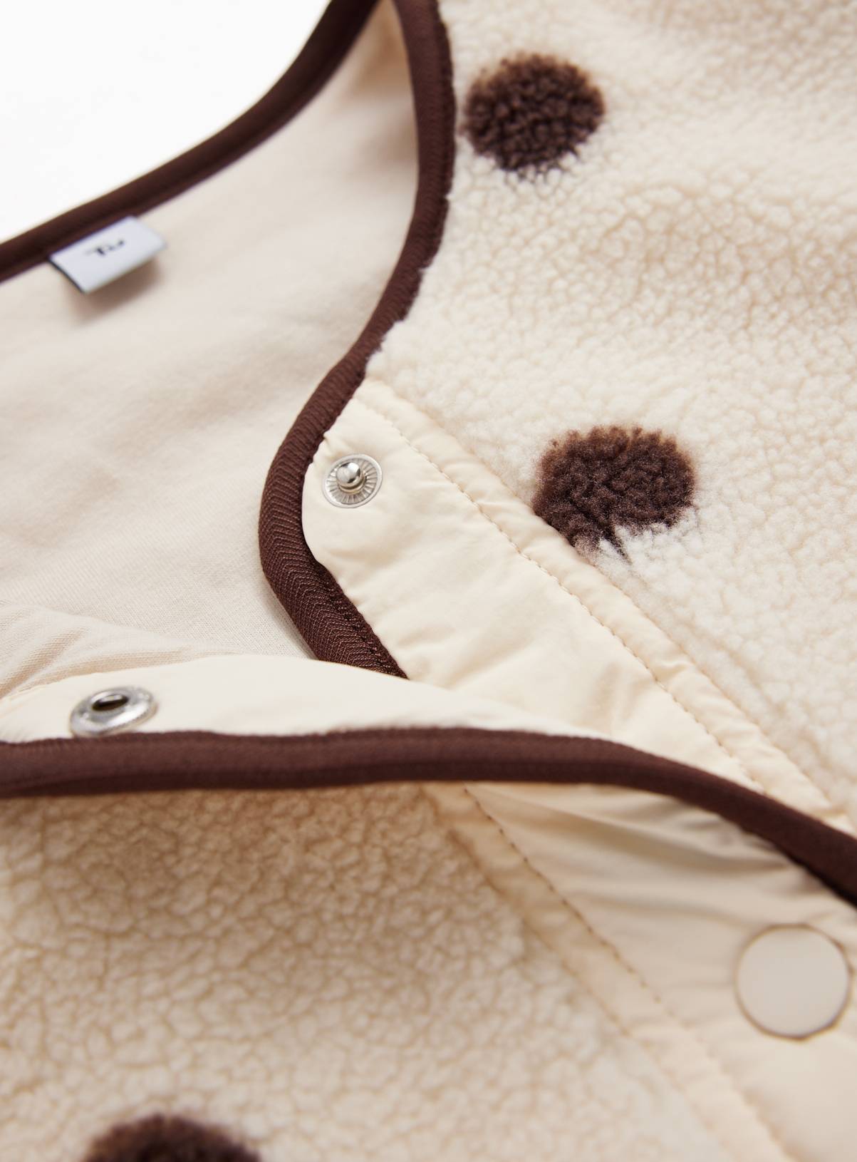 Mono Spot Print Borg Jacket 7-8 years - Image 2