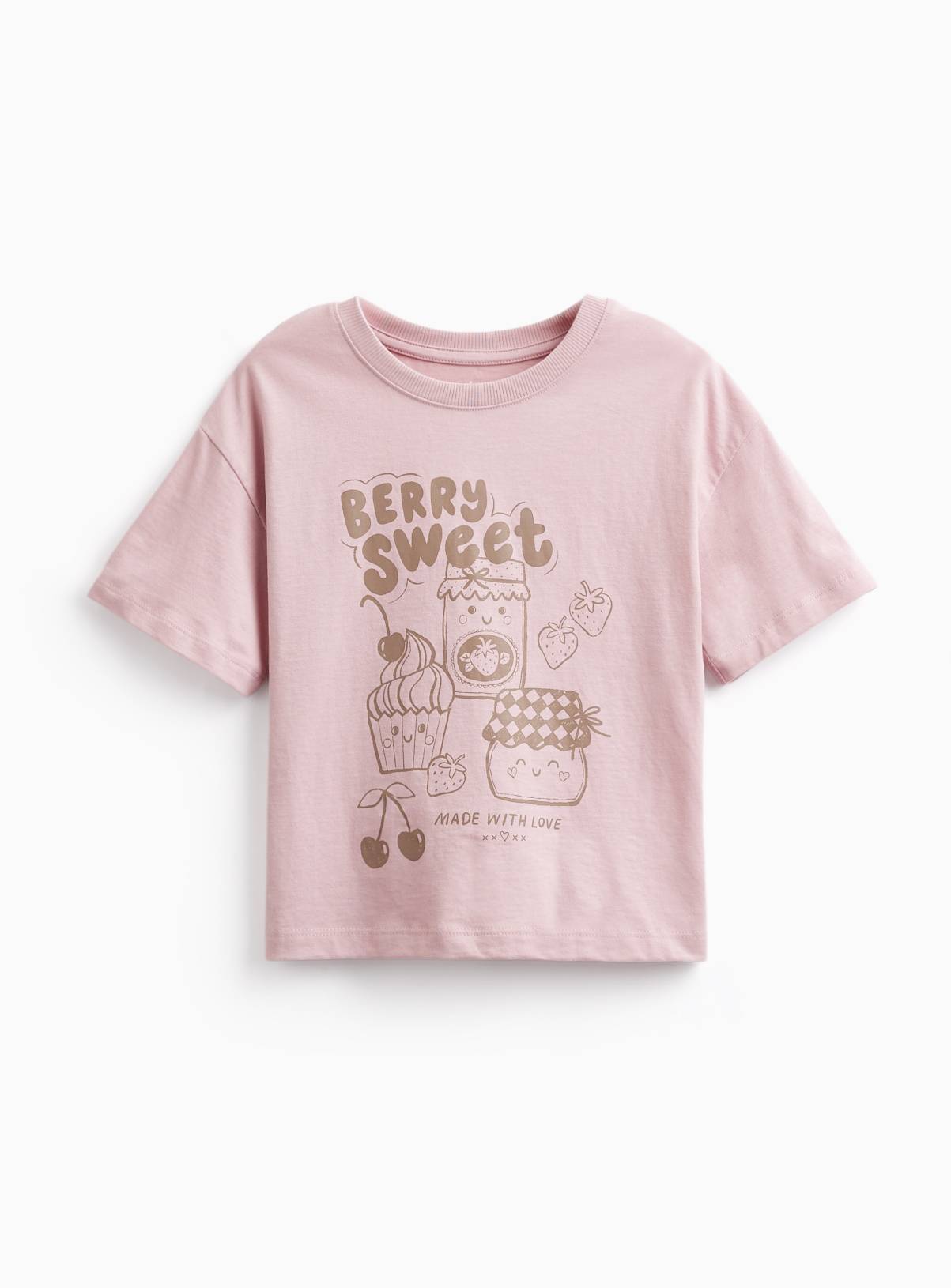 Pink Berry Sweet Graphic Print T-Shirt 7-8 years - Image 1