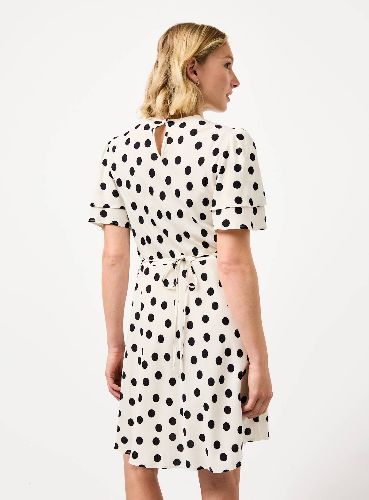 Cream Polka Dot Print Mini Tea Dress 6 - Image 4