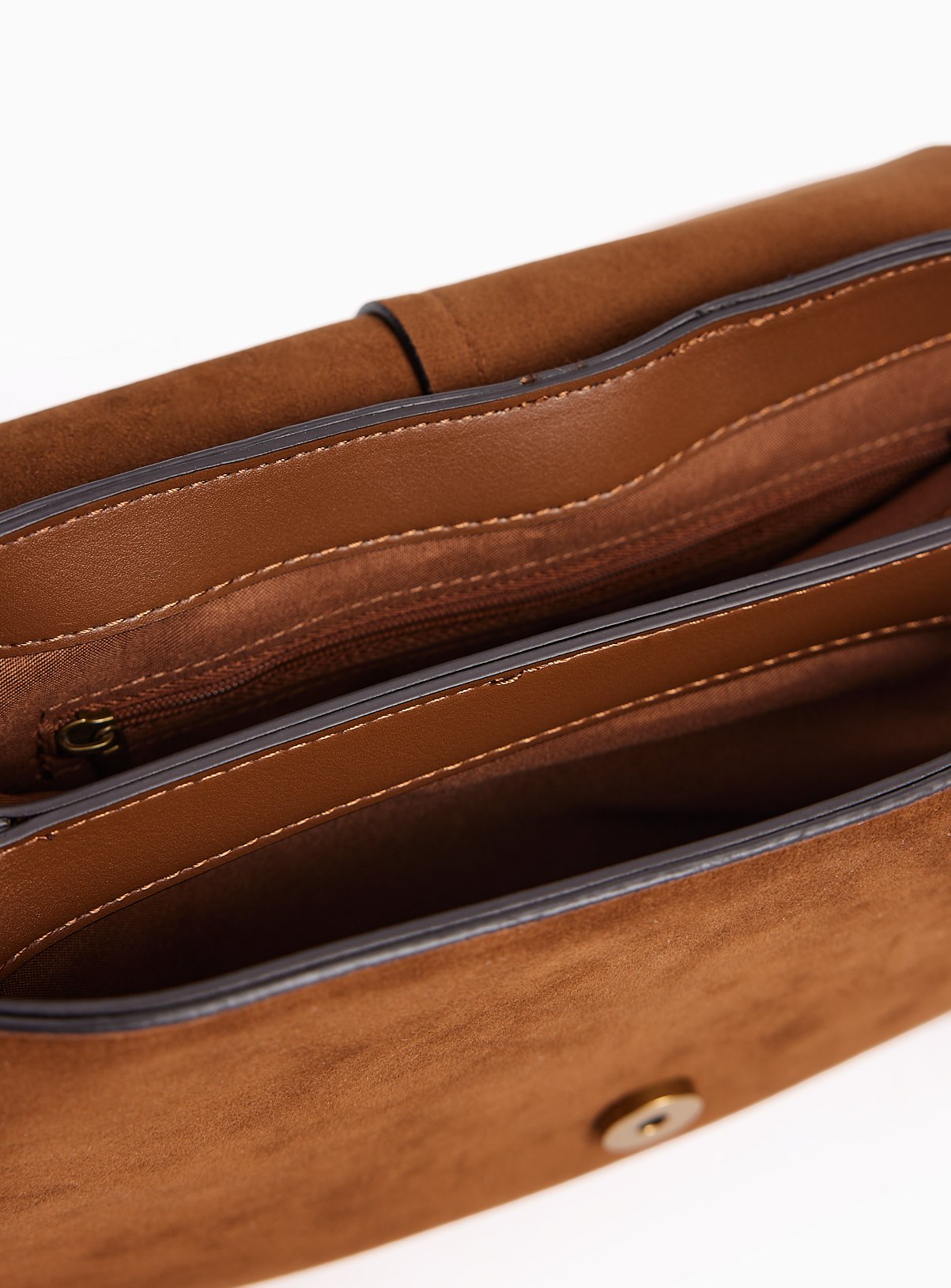 Tan Faux Leather Saddle Crossbody Bag One Size - Image 4 thumbnail