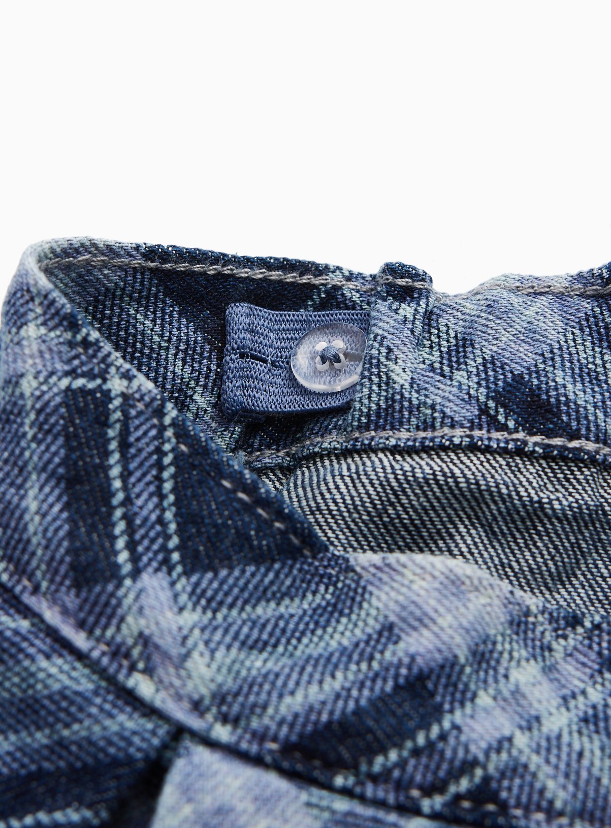 Blue Check Print Denim Skirt 7 years - Image 3 thumbnail