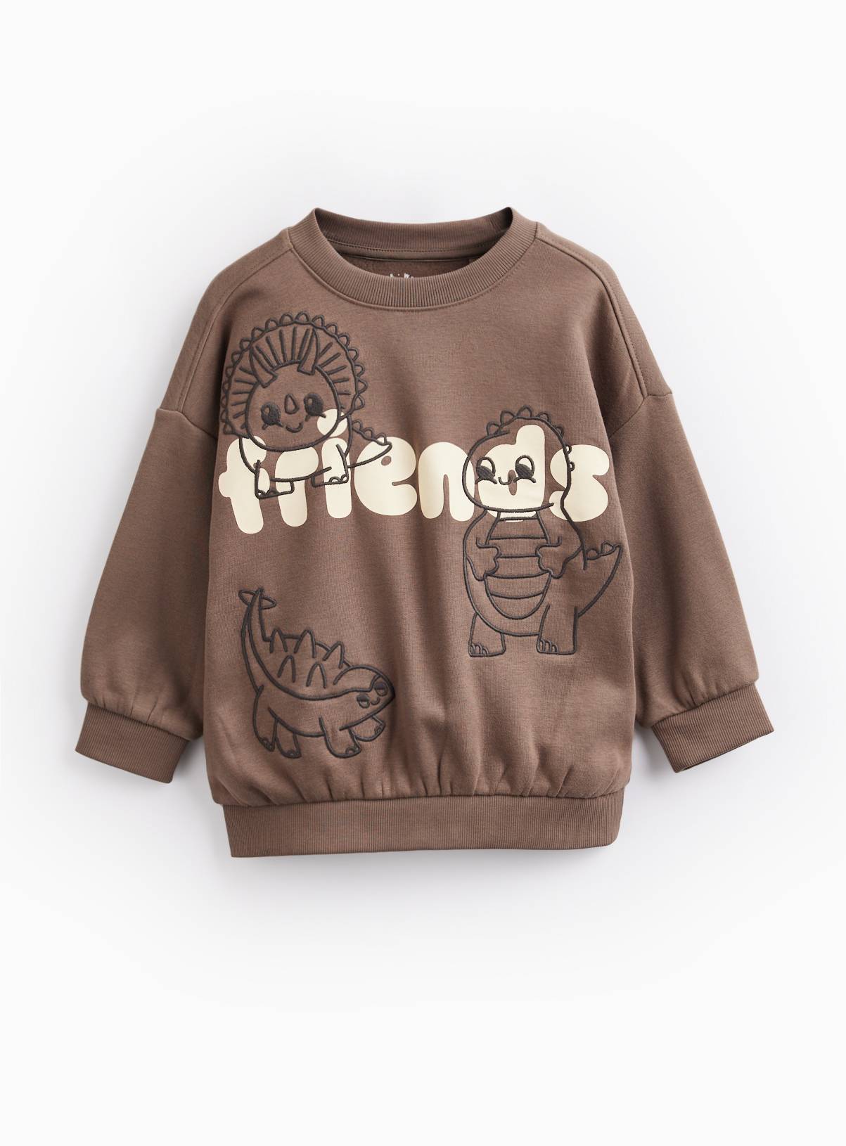 Brown Dino Friends Sweatshirt 7-8 years - Image 2