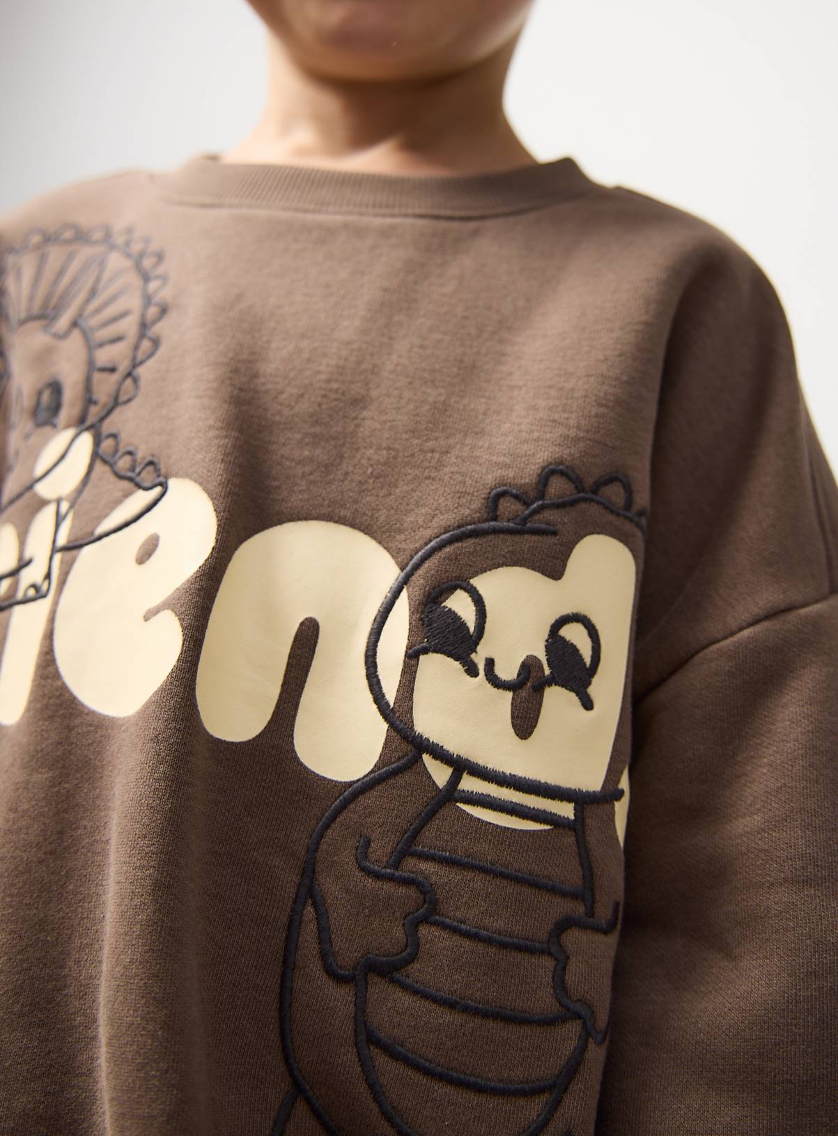 Brown Dino Friends Sweatshirt 7-8 years - Image 5