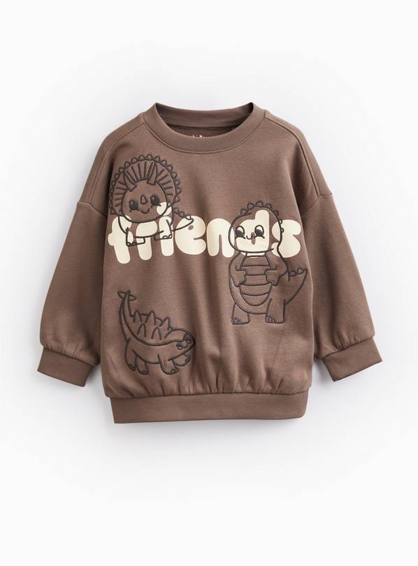 Brown Dino Friends Sweatshirt 2-3 years