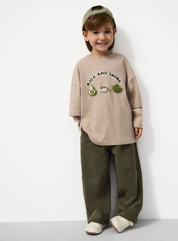 Beige How To Sushi Mock Sleeve T-Shirt 3-4 Years