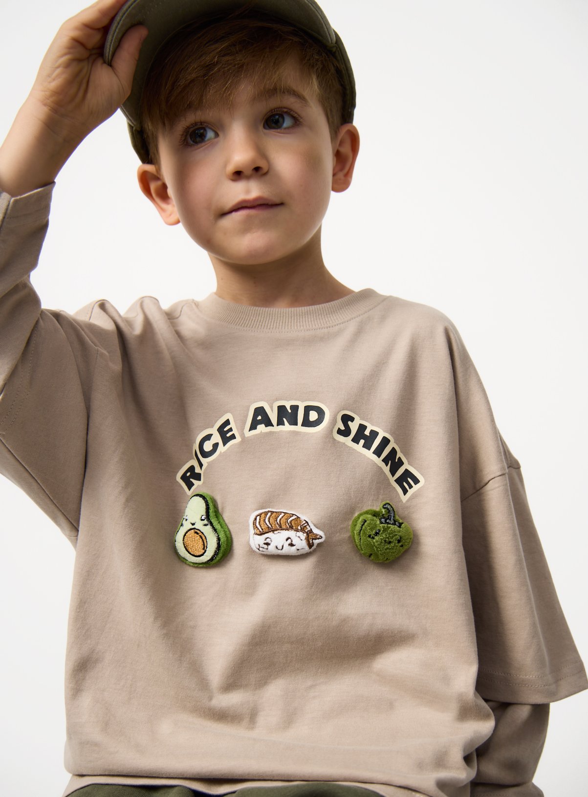 Beige How To Sushi Mock Sleeve T-Shirt 7-8 years - Image 2 thumbnail