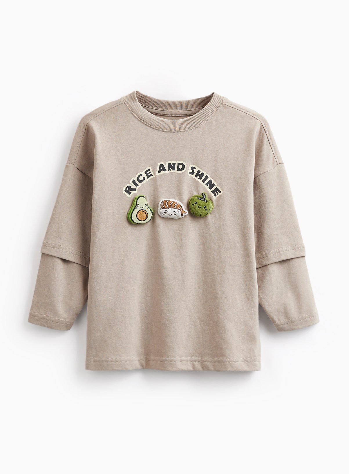 Beige How To Sushi Mock Sleeve T-Shirt 7-8 years - Image 3 thumbnail
