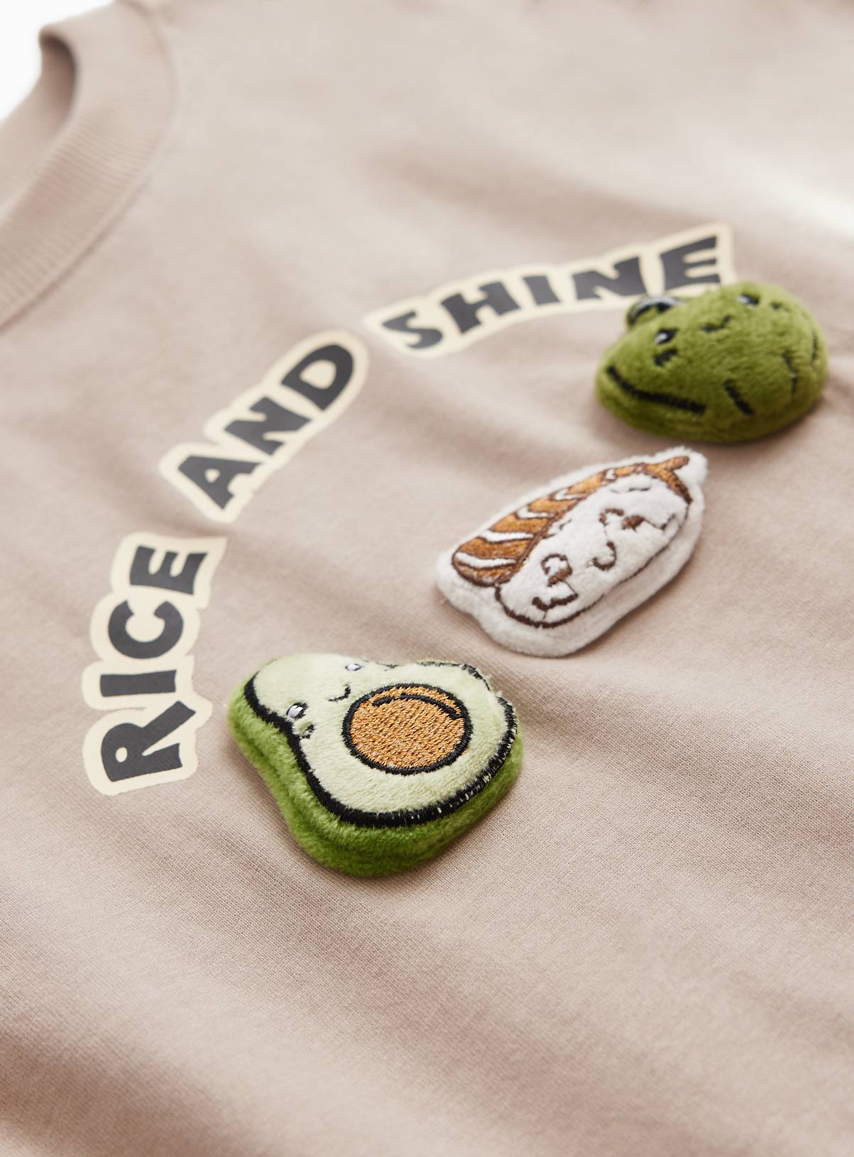 Beige How To Sushi Mock Sleeve T-Shirt 7-8 years - Image 4