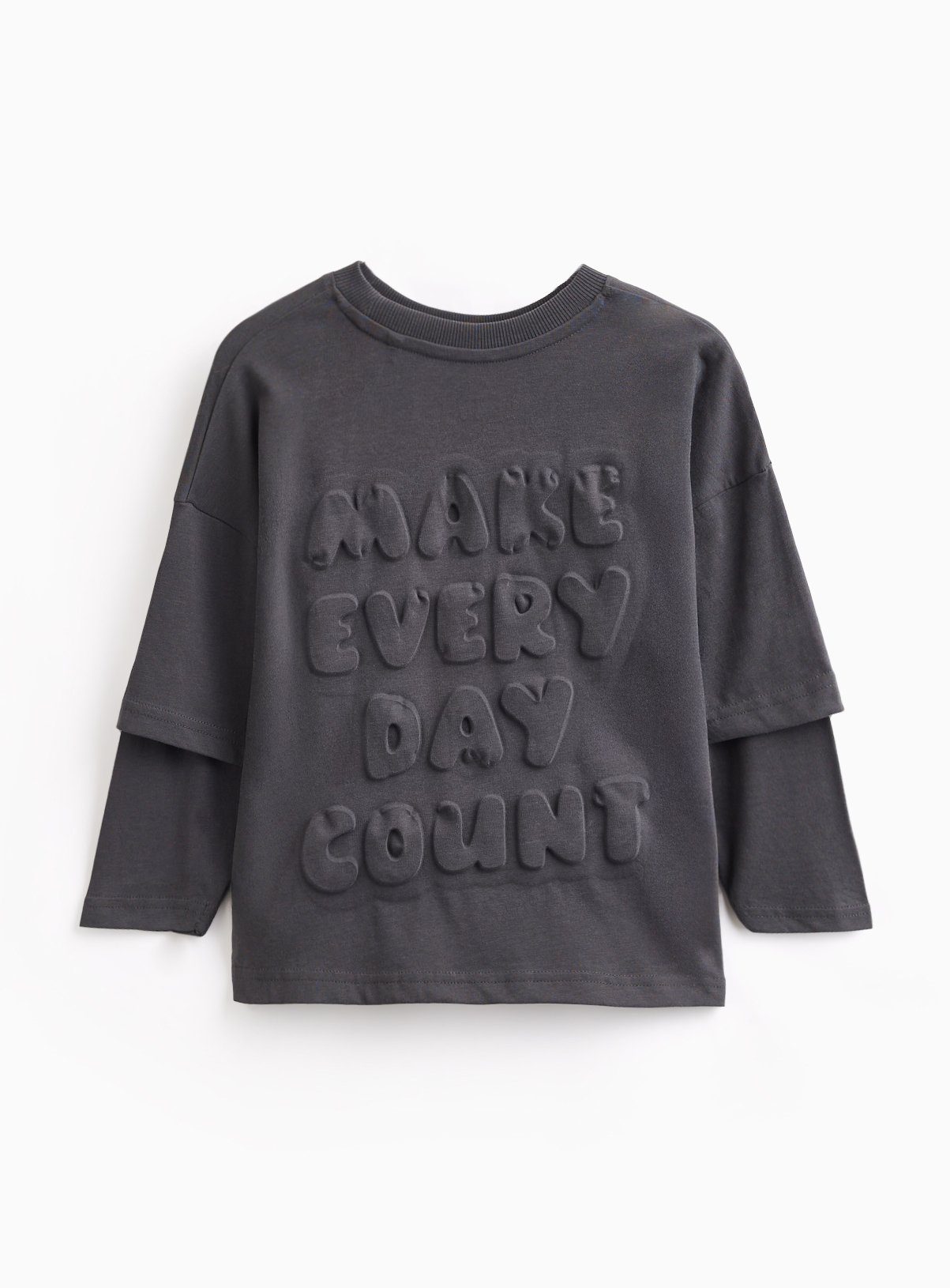 Charcoal Make Every Day Count Graphic T-Shirt 7-8 years - Image 3 thumbnail