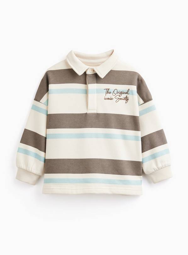 White Stripe Print Rugby Shirt 4-5 years