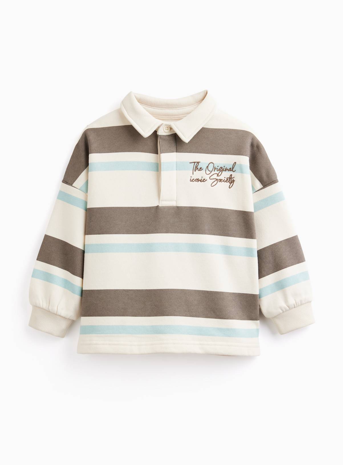 Neutral Stripe Print Rugby Shirt 5-6 years - Image 3