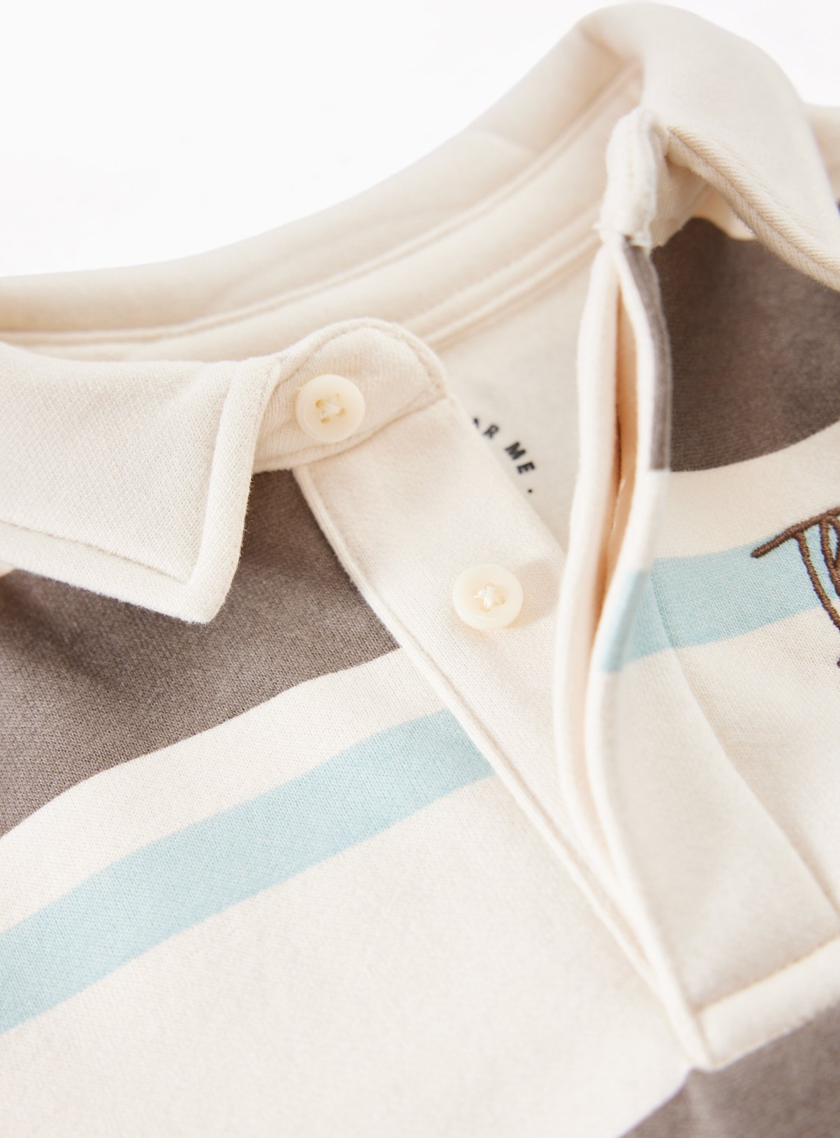 Neutral Stripe Print Rugby Shirt 5-6 years - Image 4 thumbnail