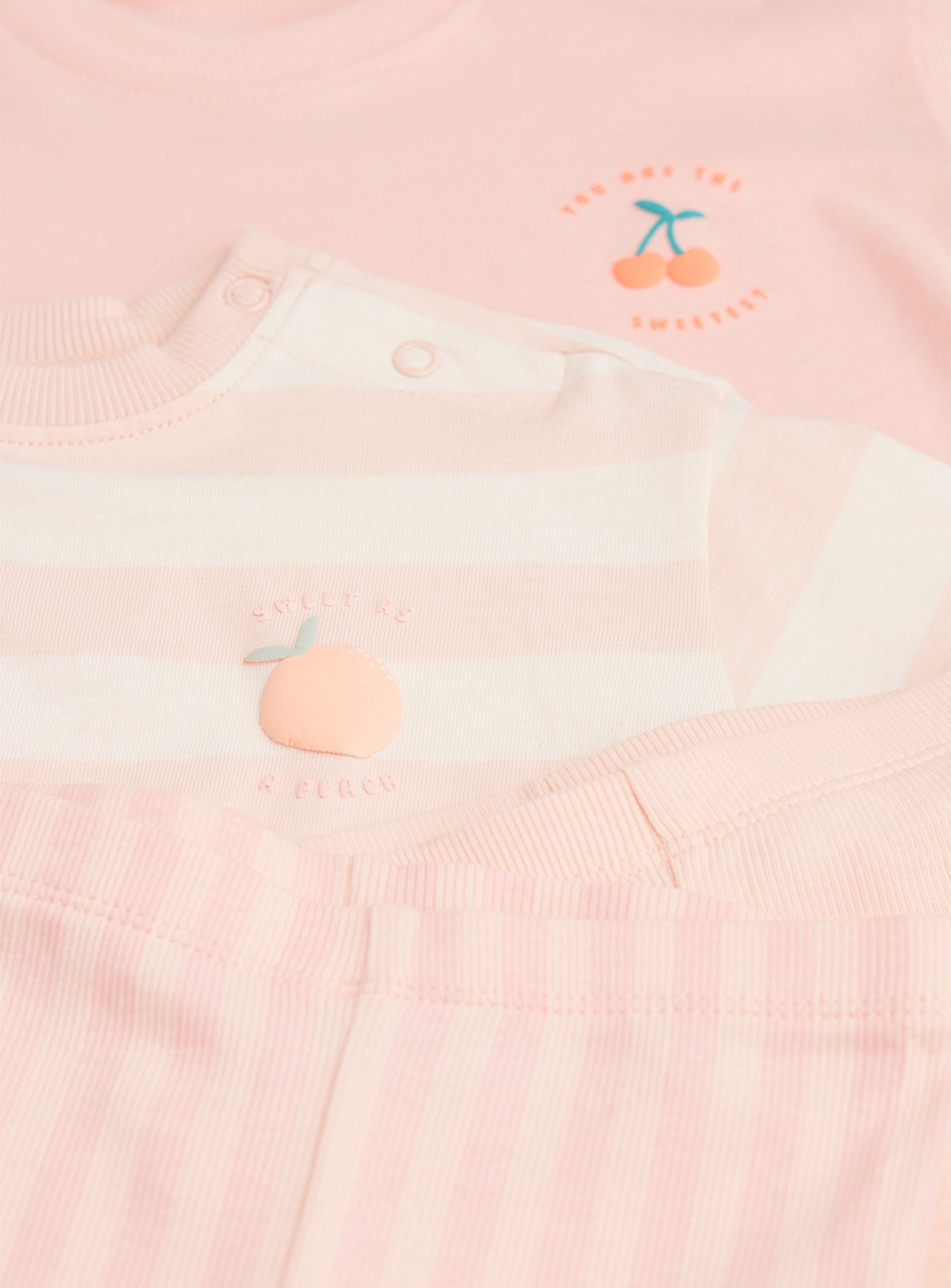 Pink & Stripe Print T-Shirt & Trousers Sets 2 Pack 3-6 months - Image 2 thumbnail