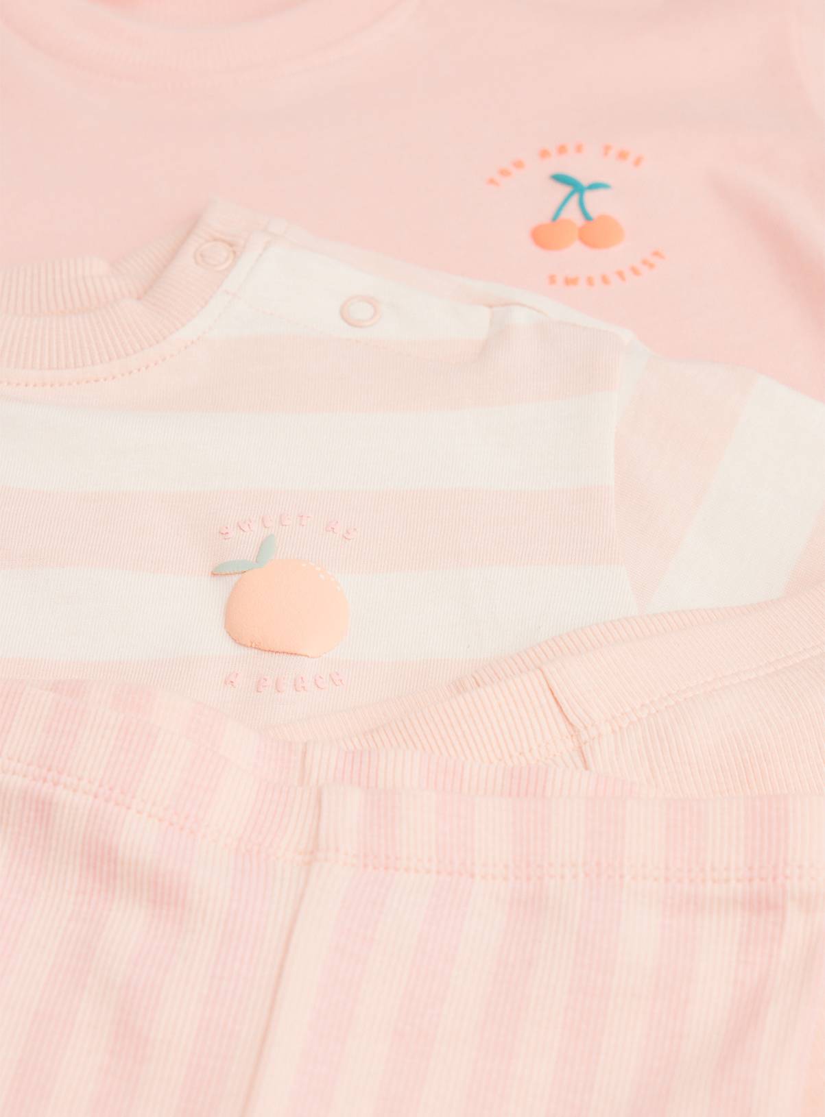 Pink & Stripe Print T-Shirt & Trousers Sets 2 Pack 3-6 months - Image 2