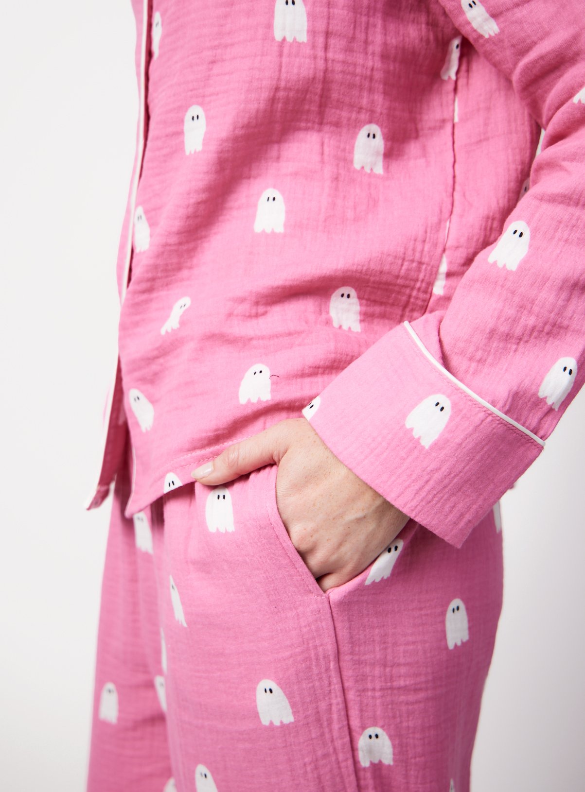 Mini Me Pink Halloween Ghost Print Traditional Pyjamas XL - Image 3 thumbnail