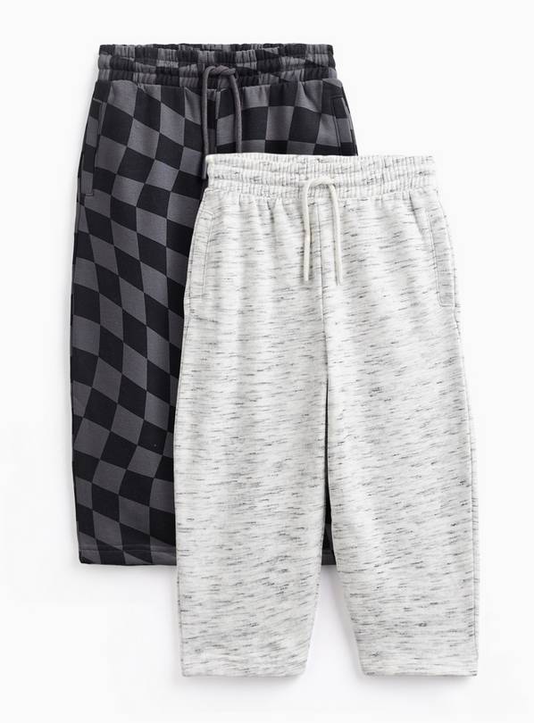 2 Pack Grey & Harlequin Barrel Joggers 4-5 years