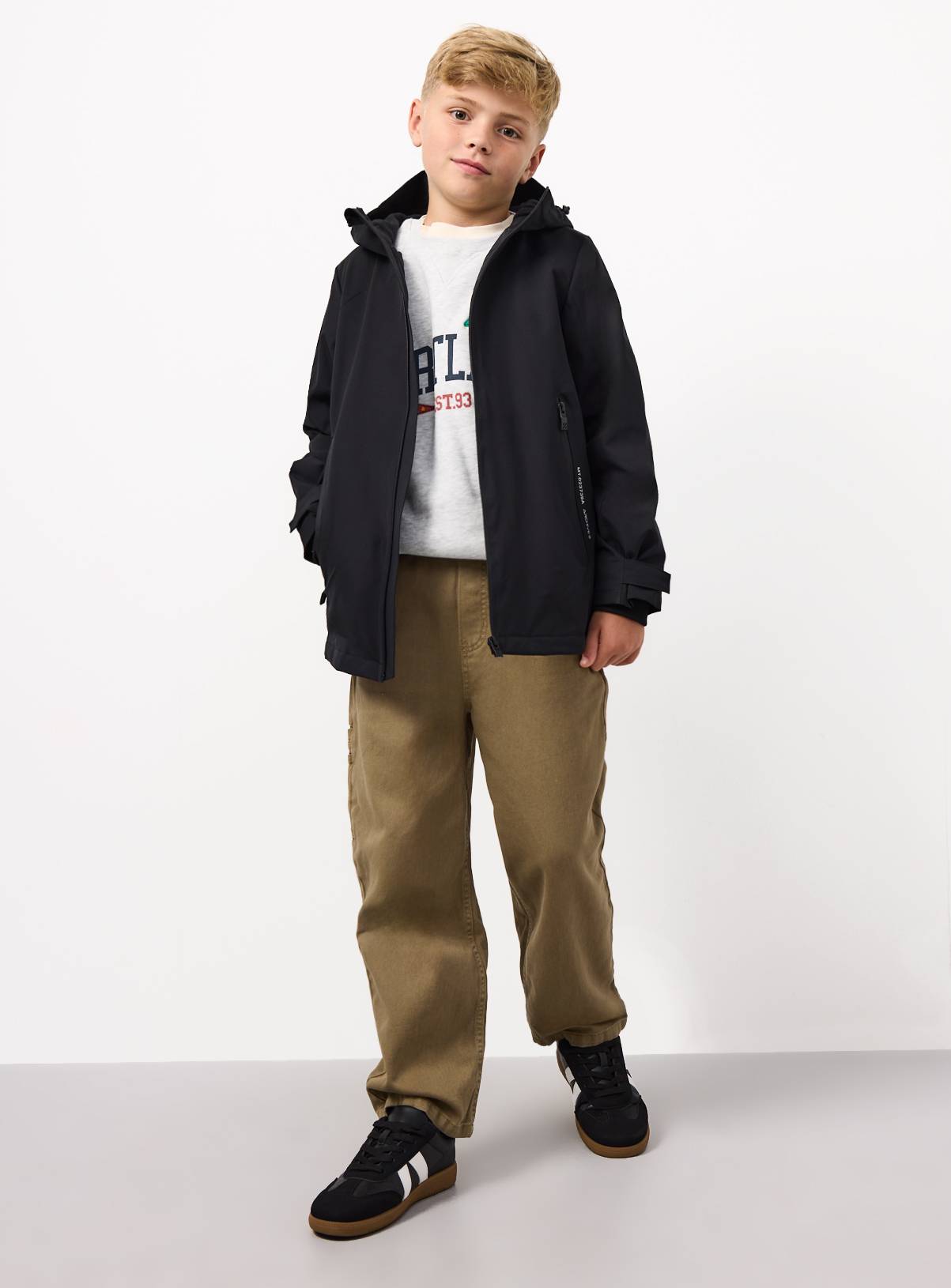 Black Hooded Fleece Lined Mac 3-4 Years - Image 2