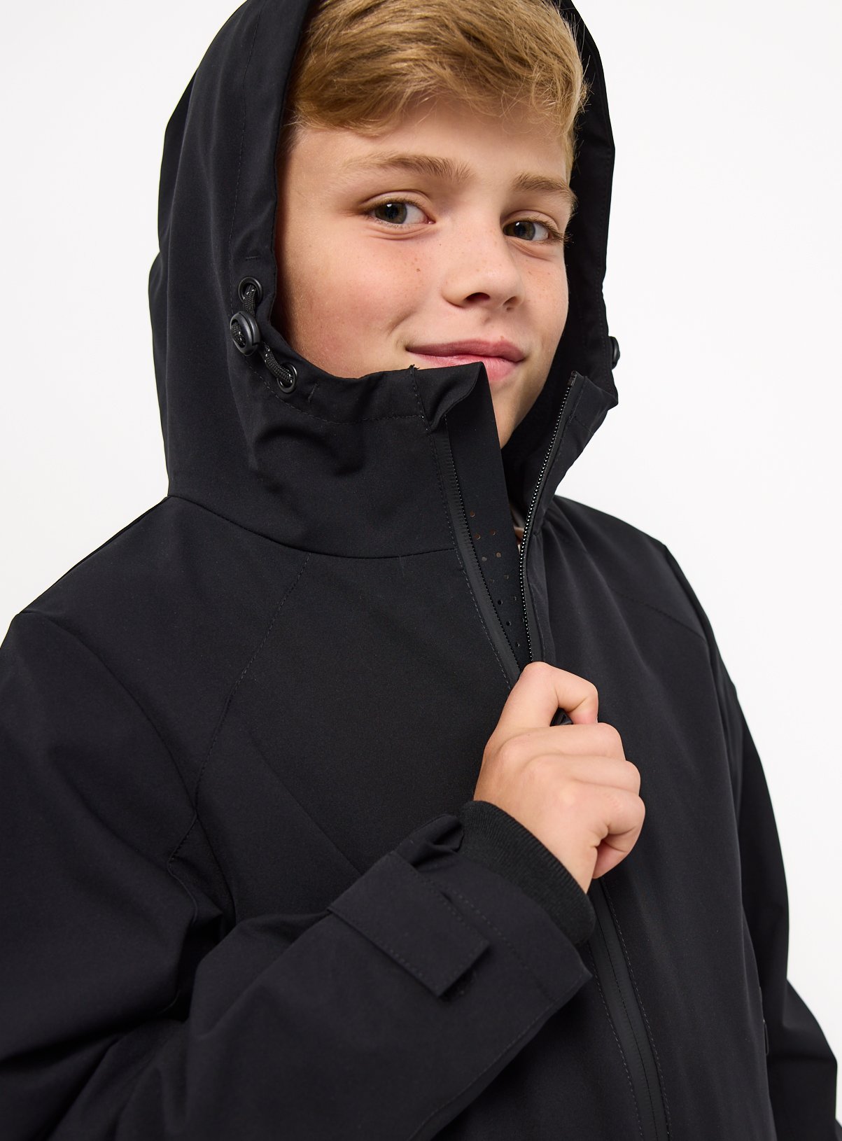 Black Hooded Fleece Lined Mac 3-4 Years - Image 3 thumbnail