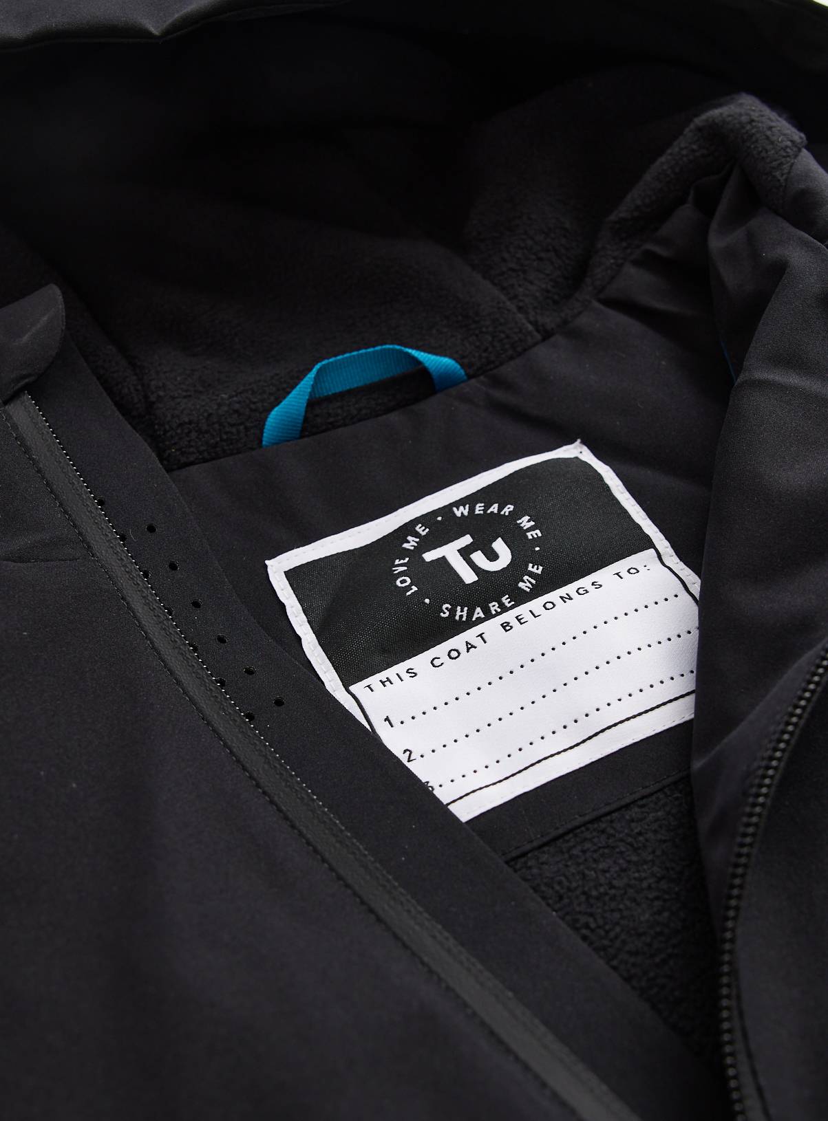 Black Hooded Fleece Lined Mac 3-4 Years - Image 6