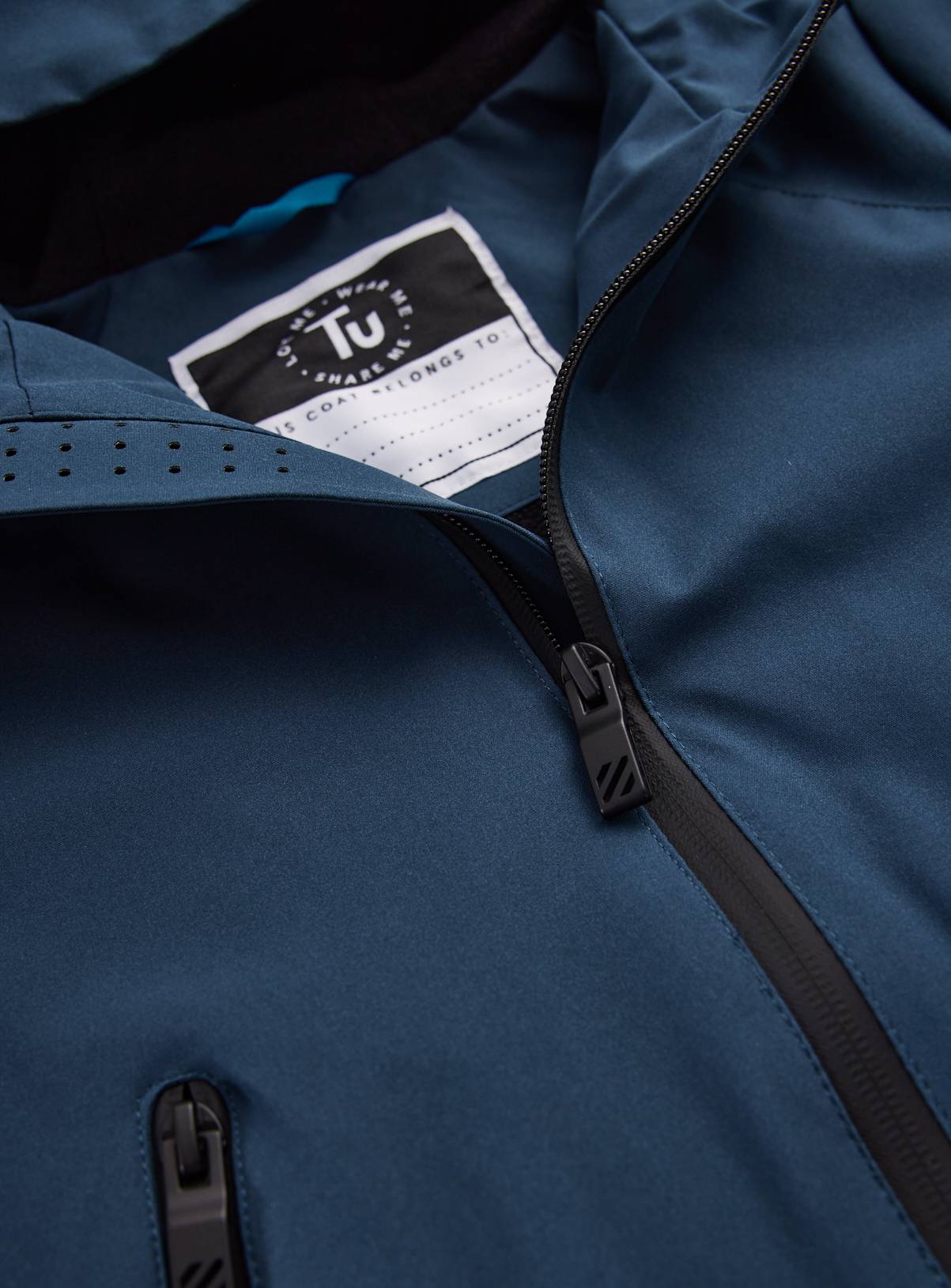 Teal Hooded Fleece Lined Mac 7-8 years - Image 2