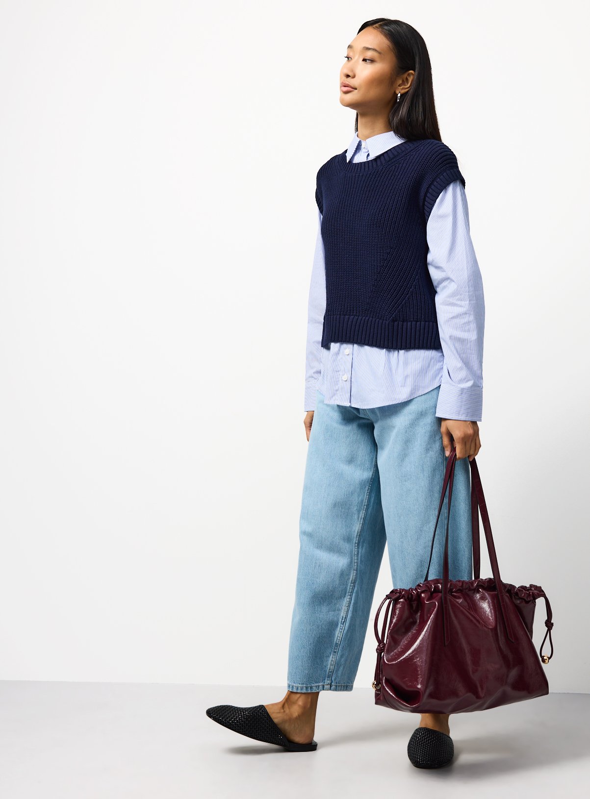 Stripe Shirt & Knitted Vest 2in1 Top 10 - Image 2 thumbnail