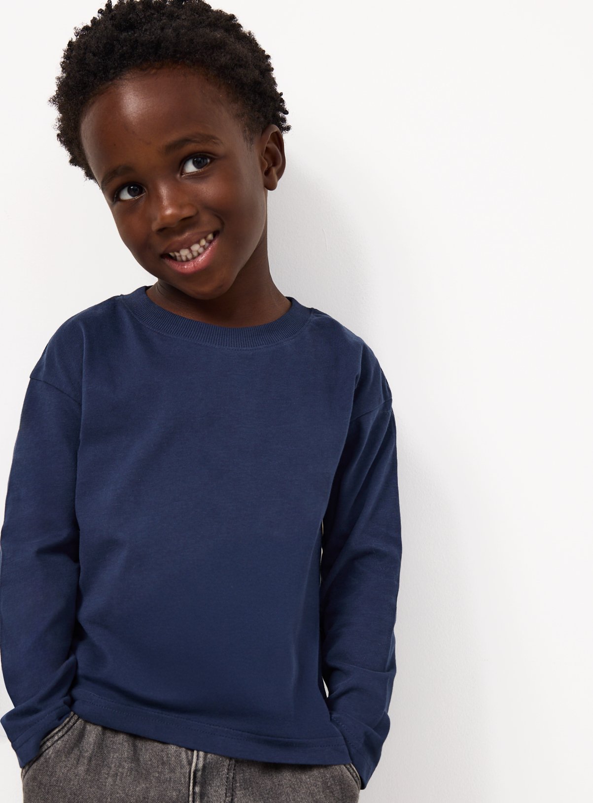 Assorted Colours Long Sleeve T-Shirts 5 Pack 7-8 years - Image 2 thumbnail