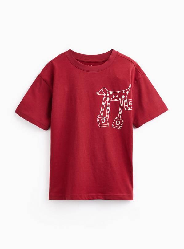 Red Scrabble Dog Graphic T-Shirt 4-5 years