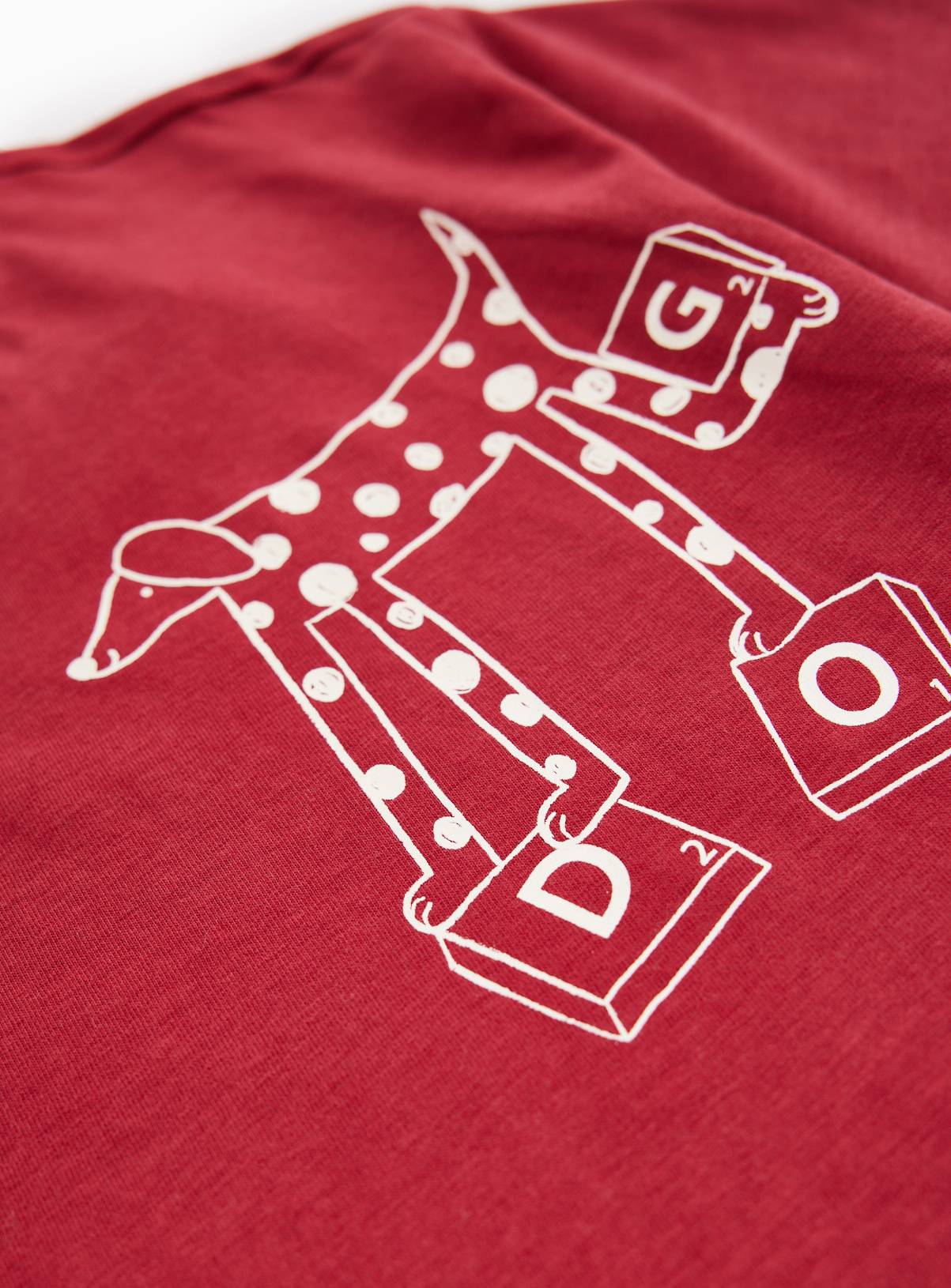 Red Scrabble Dog Graphic T-Shirt 7-8 years - Image 2