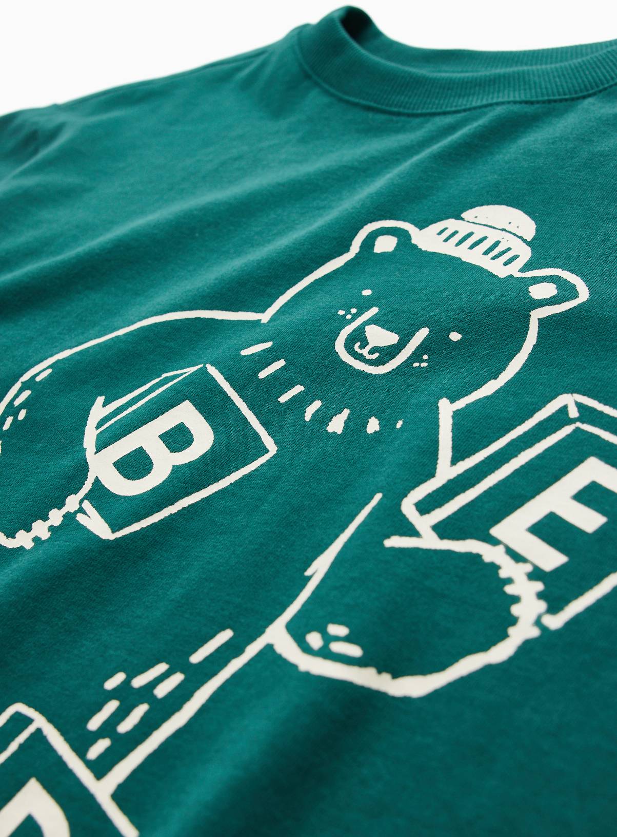Green Scrabble Bear Graphic T-Shirt 7-8 years - Image 2