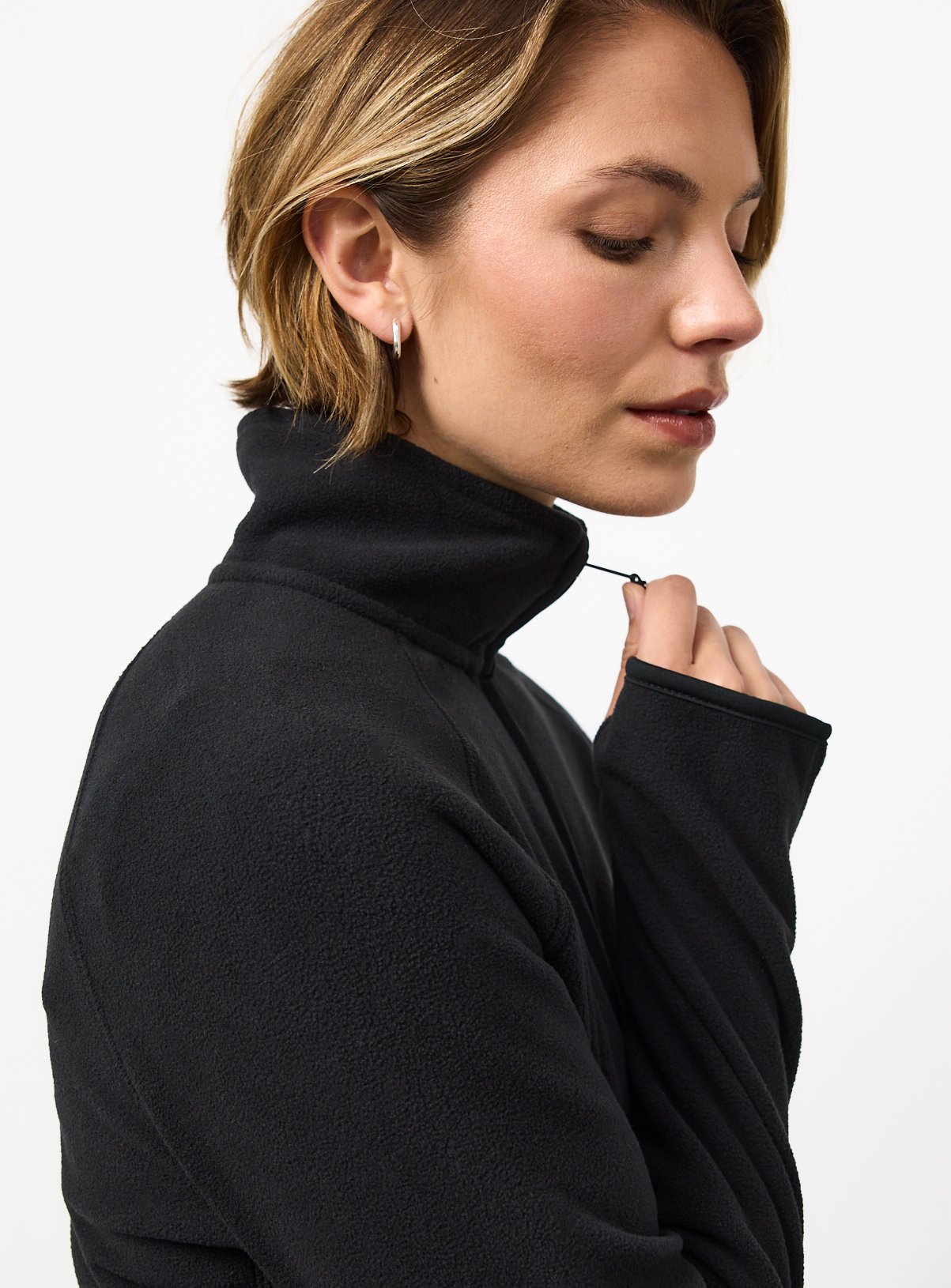 Black Micro Fleece Zip Through L - Image 3 thumbnail