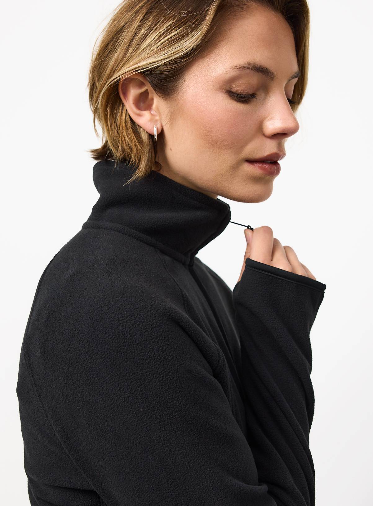 Black Micro Fleece Zip Through L - Image 3