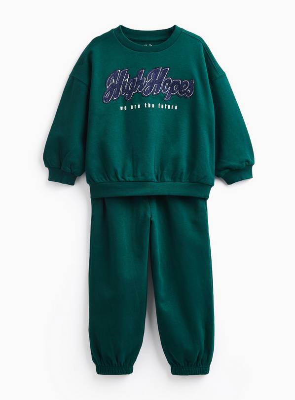 Green 90s Crew Neck Sweat Set 4-5 years