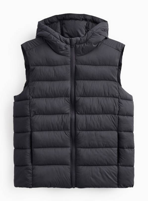 Black Hooded Puffer Gilet 5-6 years