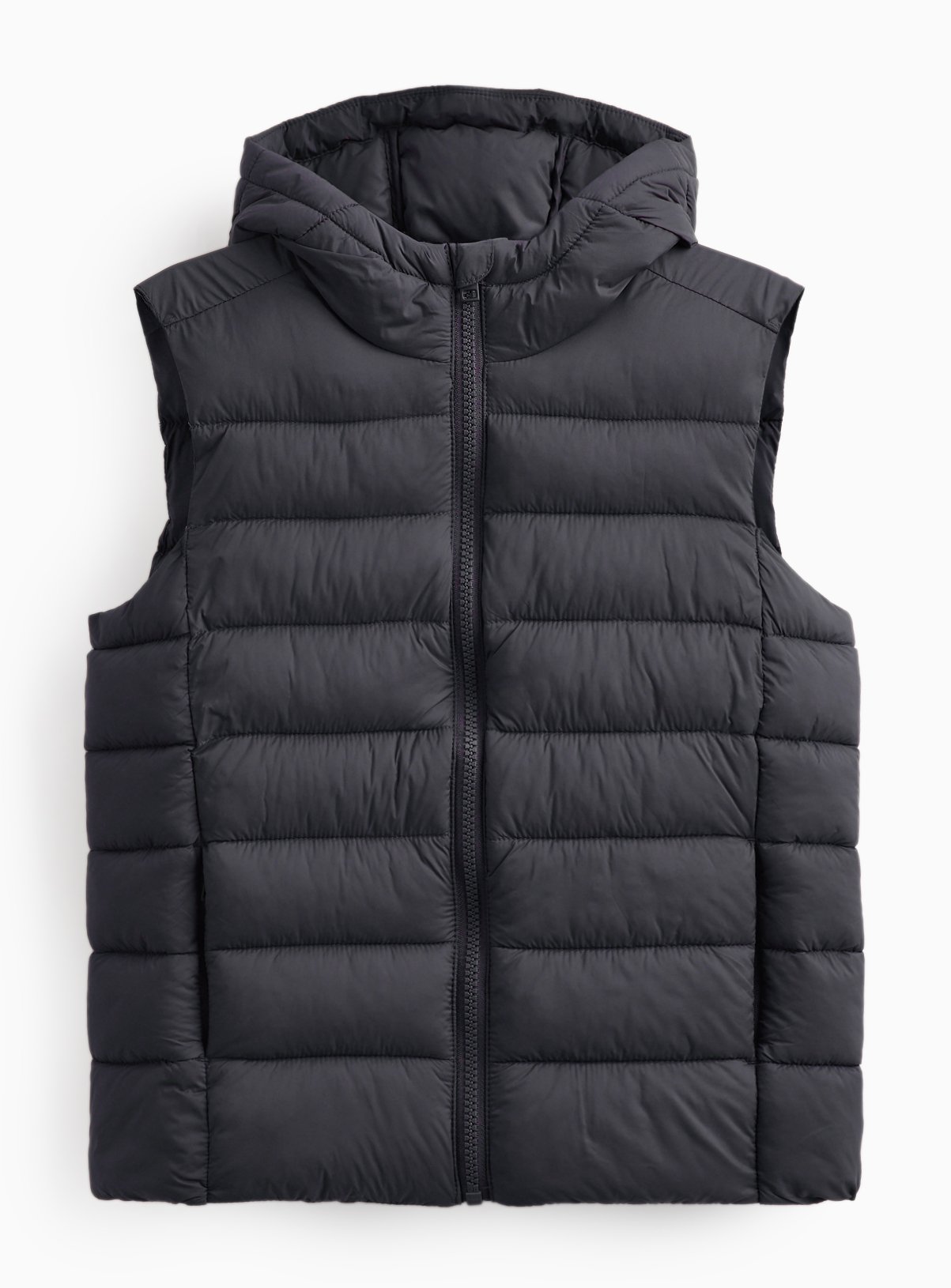 Black Hooded Puffer Gilet 7-8 years - Image 1 thumbnail