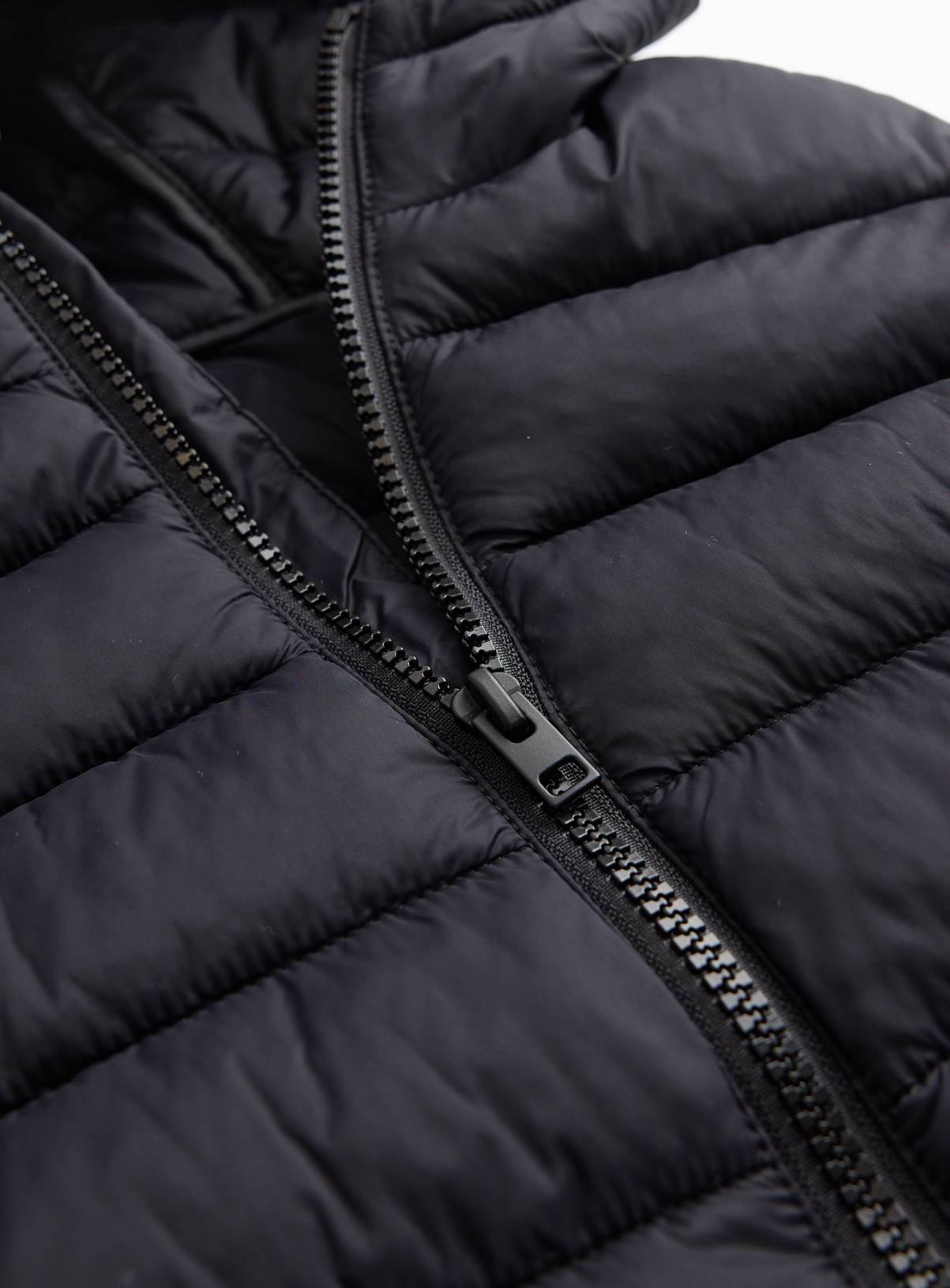 Black Hooded Puffer Gilet 7-8 years - Image 2