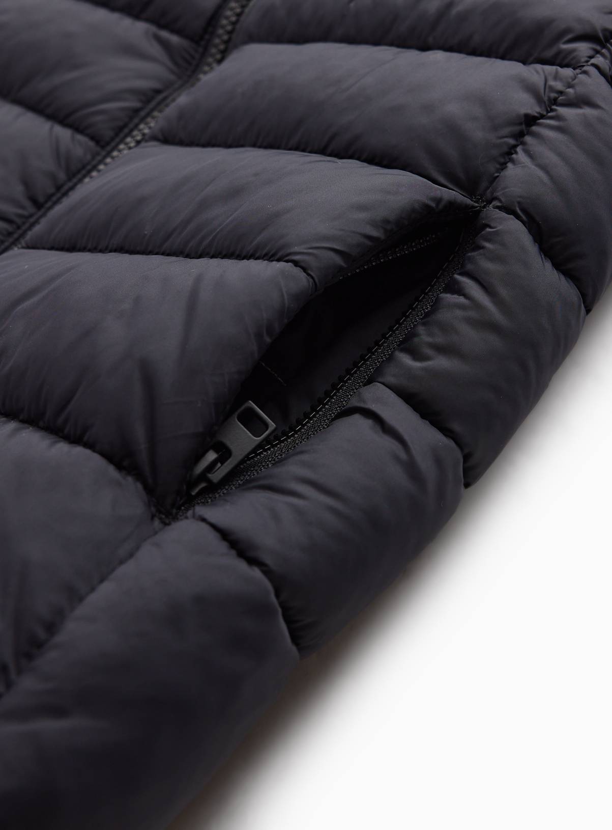 Black Hooded Puffer Gilet 7-8 years - Image 3
